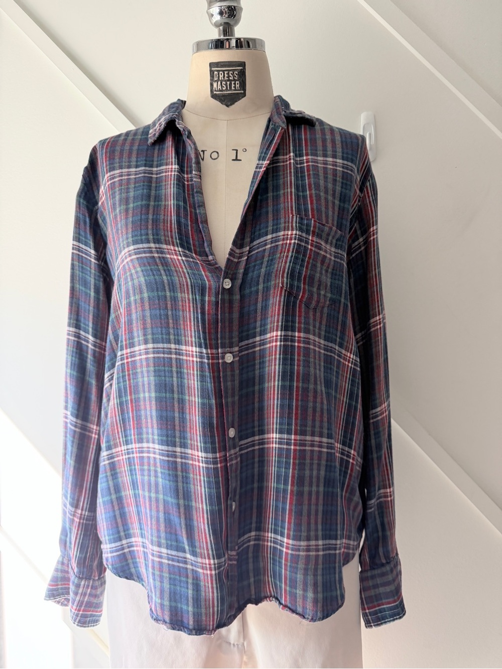 Frank & Eileen Eileen Relaxed Button Down Shirt Plaid Cotton XS
